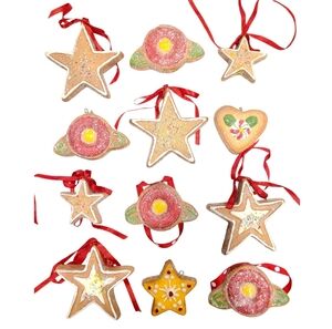 Festive Gingerbread Cookies Holiday Ornaments Set Of 12